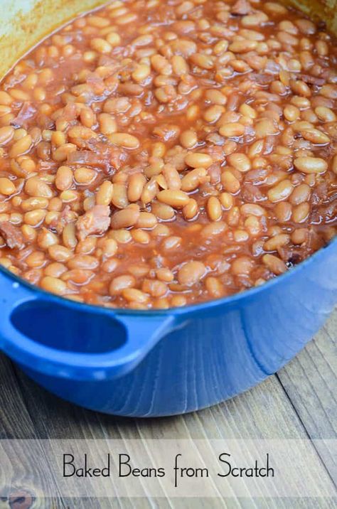 The molasses-spiked flavor and wonderful texture of these old fashioned Baked Beans from  Scratch is a real treat. A great potluck choice! #bakedbeans #beans #drybeans Baked Beans From Scratch, Beans From Scratch, Homemade Baked Beans, Baked Bean Recipes, Dried Beans, Baked Beans, Bean Recipes, Food Printables, Vegetable Dishes