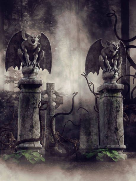 Gargoyle Stock Photos, Pictures & Royalty-Free Images - iStock Gargoyle Wallpaper, Gargoyle Aesthetic, Gargoyle Drawing, Gargoyles Art, Skull Ghost, Graveyard Shift, Creepy Monster, Raven Skull, Dot Art Painting