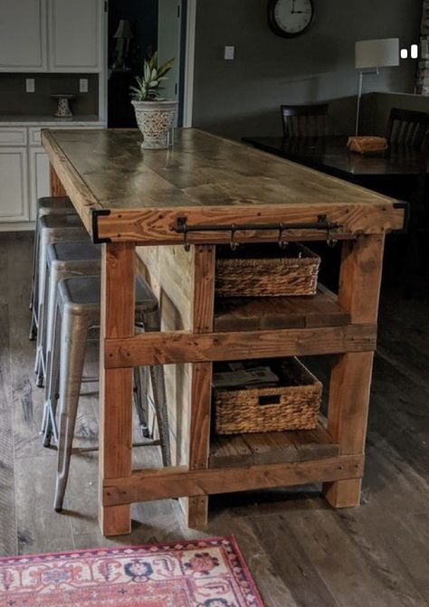 Small Kitchen Sink Island, Old Workbench Kitchen Island, Diy Kitchen Island Pallet Wood, 2x4 Open Kitchen Cabinets, Diy Island Table Kitchen, Upcycle Kitchen Island, Building Kitchen Island, Diy Kitchen Island With Storage, Small Island Kitchen Ideas