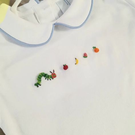 Clothes Embroidery Diy, Diy Embroidery Patterns, Hand Embroidery Projects, Embroidery On Clothes, Cute Embroidery, Very Hungry, 자수 디자인, Sewing Embroidery Designs, December 8