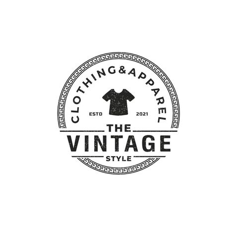 Classic Vintage Retro Label Badge for Clothing Apparel Circle Logo Emblem Design Template Element Circle Emblem Logo, Vintage Clothes Shop Logo, Vintage Circle Logo, Vintage Brand Logo, Vintage Clothing Logo, Vintage Badge Logo, Magnus Walker, Clothing Logo Design, Retro Label