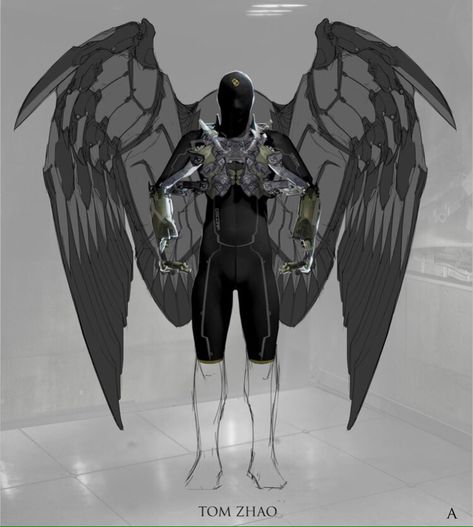 Wings Concept Art, Vulture Wings, Vulture Spiderman, Vulture Marvel, Wings Concept, Falcon Marvel, Cyborgs Art, Futuristic Armour, Wings Drawing