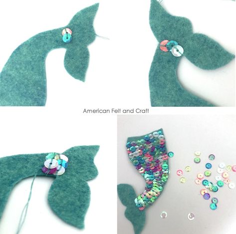 Mermaid Felt Patterns, Felt Mermaid Ornament, Summer Felt Crafts, Felt Christmas Ornament Patterns, Diy Felt Crafts, Mermaid Felt, Felt Mermaid, Mermaid Craft, Teether Pattern