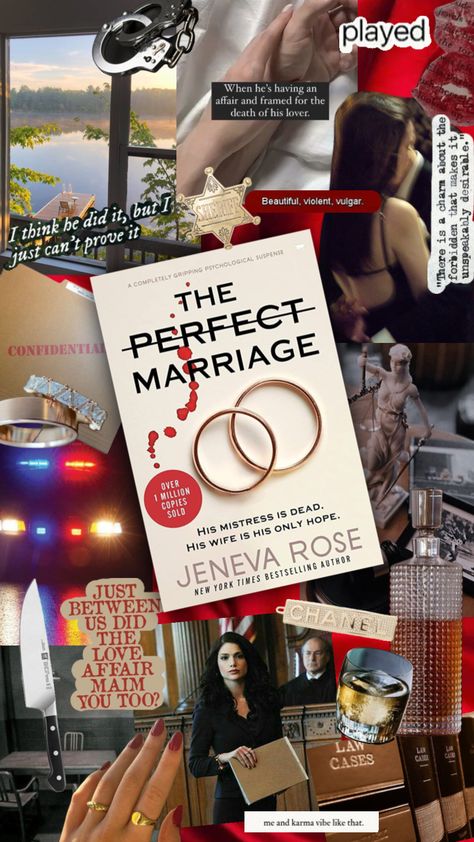 #theperfectmarriage #jenevarose #book #bookish #books #bookreview #bookcollage #bookaesthetic #karma #rage #revenge #murder #affair #mistress #cheating #infidelity #courtcase #court #lawyer #marriage The Perfect Marriage Book, Perfect Marriage Book, The Perfect Marriage, Marriage Books, Thriller Novels, Book Haul, Top Books To Read, Reading Stories, Perfect Marriage