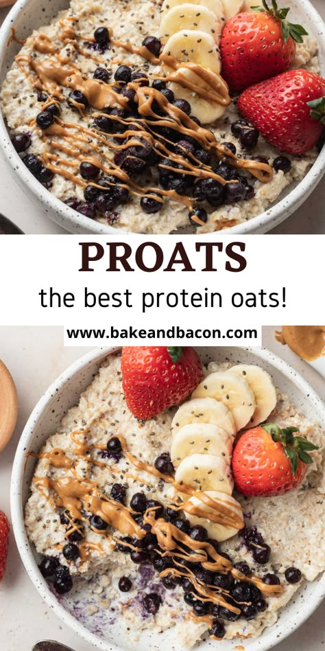 Oatmeal With Protein Powder, Oatmeal With Protein, Low Calorie Protein, Protein Oats, Protein Rich Breakfast, High Protein Breakfast Recipes, Oat Recipes Healthy, Protein Oatmeal, Overnight Oats Recipe Healthy