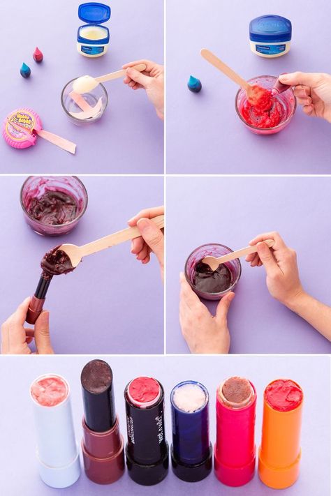 www.prinbsbeauty.com Homemade Lipstick, Vaseline Beauty Tips, How To Make Lipstick, Lip Scrub Diy, Diy Lipstick, Lip Balm Recipes, Diy Lip Gloss, Diy Lip Balm, Diy Scrub