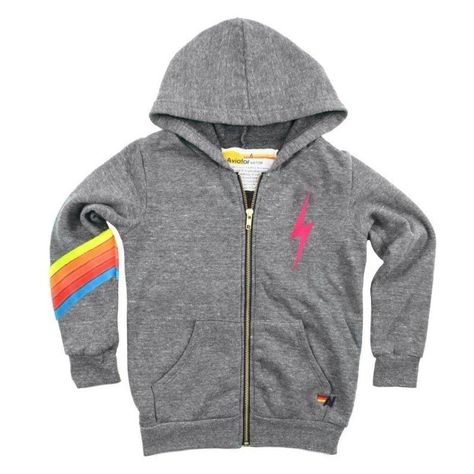 BOLT STITCH CHEVRON 5 STRIPE ZIP UP HOODIE - AVIATOR NATION KIDS Ninja Hoodie, Aviator Nation, Neon Rainbow, Soft Hoodie, Preppy Outfits, Zip Up Hoodie, Fleece Hoodie, Zip Hoodie, Heathers