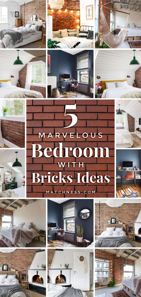 Faux Brick Wall In Bedroom, Bedroom With Faux Brick Wall, Brick Bedroom Wall Ideas, Bedroom With Red Brick Wall, Bedroom Inspirations Brick Wall, Bedroom Decor Brick Wall, Brick Wall In Bedroom Ideas, Bedroom Ideas With Brick Wall, Brick Wall Bedroom Decor Ideas