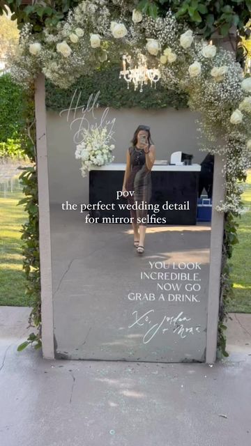 Wedding Mirror, Wedding Entrance Decor, Photo Backdrop Wedding, Ice Sculpture, Wedding Backdrop Design, Wedding Entrance, Ceremony Music, Future Wedding Plans, Instagram Wedding