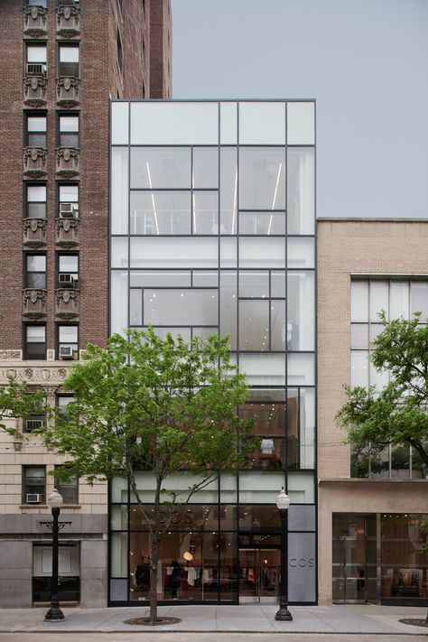 COS Chicago | COS in-house architectural team Mondrian Architecture, Facade Architecture Design, Residential Building Design, Architecture Magazine, Glass Building, Glass Facades, Design Exterior, Salou, Building Facade