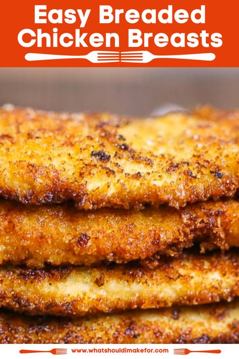 Breaded Chicken For Alfredo, Breaded Chicken For Pasta, Fried Chicken Panko Bread Crumbs, Panko Crusted Chicken Sandwich, Italian Breaded Chicken Recipes, Chicken Breaded Recipe, Oven Fried Chicken Breast Boneless, Breaded Chicken Recipes Oven, Lightly Breaded Chicken Tenders