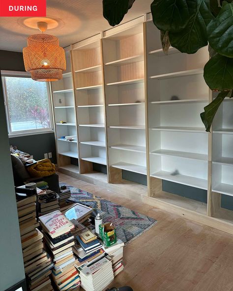 An IKEA Hack Transforms a “Wasted Space” Into a Dreamy Book Nook | Apartment Therapy Billy Hack, Ikea Billy Hack, Billy Bookcases, Best Ikea Hacks, Teal Paint, Clean And Organize, Ikea Billy Bookcase, Ikea Bedroom, Bedroom Corner