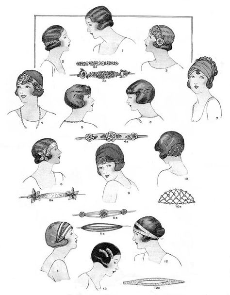 authentic flapper hair decoration | ... Makeup how to or flapper hair and makeup if you must » decorations Maquillage Goth, 1920s Makeup, Flapper Hair, Faux Bob, 1920s Hair, Flapper Headband, Hair And Makeup Tips, Playing With Hair, Lily James