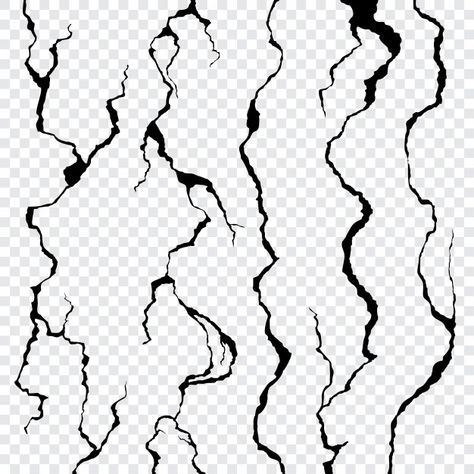 Wall cracks isolated on transparent Premium Vector Crawling Out Of Skin Tattoo, Cracks Tattoo Design, Cracks Tattoo, Cracked Tattoo, Drawing Effects, Effect Template, Cracked Wall, Muster Tattoos, Cartoon Character Tattoos