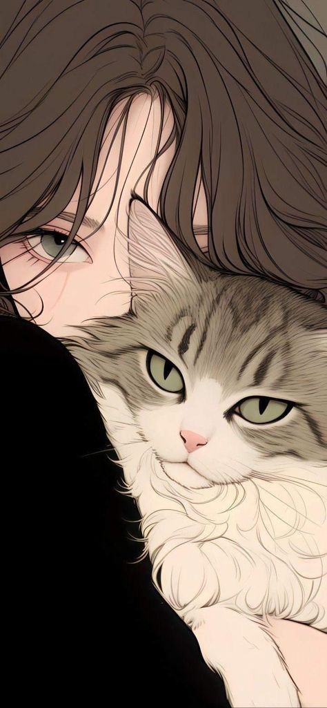 Walpapers Cute, Anime Cover Photo, Cute Simple Wallpapers, Girly Art Illustrations, Wallpapers Iphone, Negroni, Digital Art Anime, Cat Wallpaper, Cute Wallpaper Backgrounds