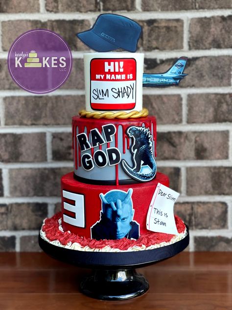 Eminem Birthday Cake, Eminem Cake, Eminem Birthday, Bike Cakes, Eminem Songs, Specialty Cake, 21st Party, November Birthday, Cakes And Cupcakes