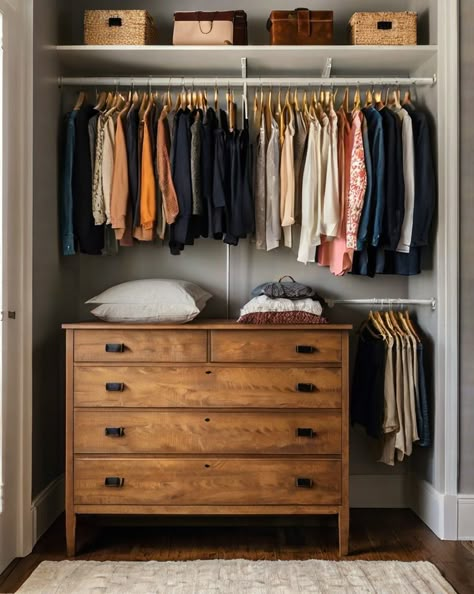 10 Tiny DIY Walk-In Closets On A Budget Awkward Walk In Closet, Closet Solutions For Small Closets, Narrow Wardrobe Ideas, Budget Walk In Closet, Galley Closet, Freestanding Closet Ideas, Small Reach In Closet Ideas, Diy Armoire Closet, Small Coat Closet Makeover