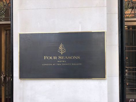 Bronze Plaque for Four Seasons Hotel - JFK Complete Sign Service Bronze Signage, Hotel Sign, Entrance Signage, Company Signage, Office Signage, Plaque Design, Hotel In London, Hotel Exterior, Bronze Plaque