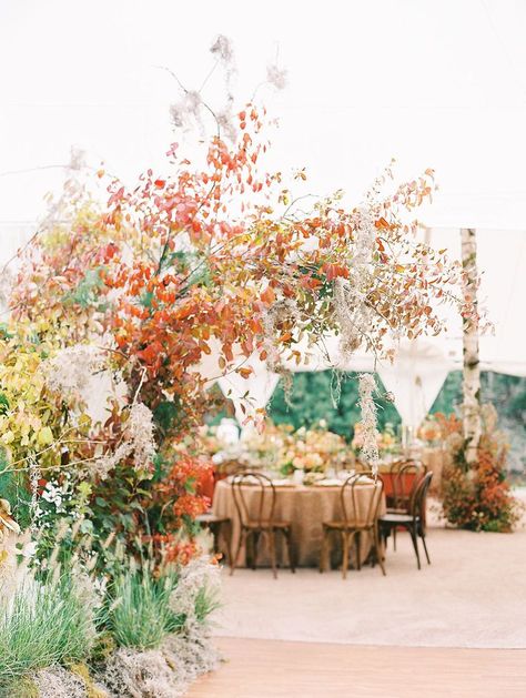 Tent Entrance, Autumn Reception, Tent Wedding Reception, Bloom Wedding, Fall Wedding Ceremony, Tent Design, Tent Reception, Autumn Flowers, Wedding Tent