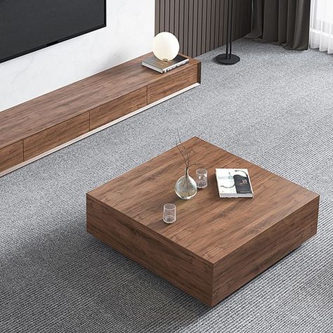 Square Coffee Table With Storage, Wooden Accent Table, Sleek Coffee Table, Coffee Table Ideas, Square Coffee Table, Rectangular Coffee Table, Decor Details, Coffee Table Square, Table With Storage