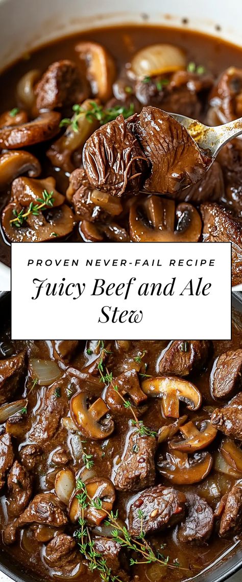 Image for Juicy Beef and Ale Stew Winter Warming Recipes, Boneless Stew Beef Recipes, Dinner Ideas Stew Meat, Steak And Ale Stew, Winter Hearty Meals, Boiled Beef Recipes, Recipe With Beef Stew Meat, Best Stew Beef Recipes, Elk Stew Meat Recipes