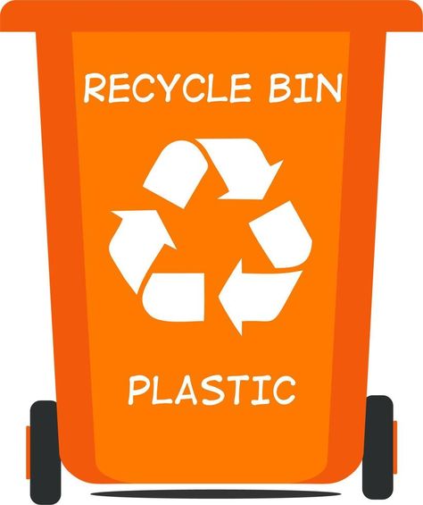 recycle waste bins vector illustration Orange Color Bin Drawing, Orange Illustration, Recycle Bin, Vector Frame, Waste Bin, Cute Funny Quotes, Recycling Bins, Border Design, Master Class