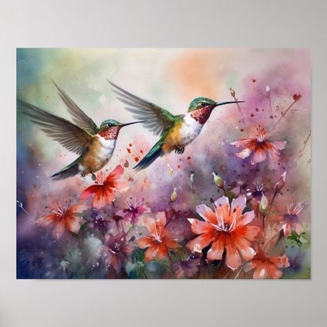 Simple Hummingbird Painting, Hummingbirds Painting, Hummingbird Painting, Elegant Living Room Decor, Living Room Decor Rustic, Elegant Living, Art Print Poster, Paintings Art Prints, Hummingbirds