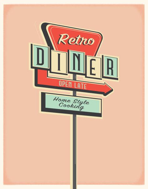 Cafe Icon, Diner Sign, Diner Decor, Vintage Template, Bakery Sign, Classic Restaurant, Pizza Art, Restaurant Logo, Menu Design Template