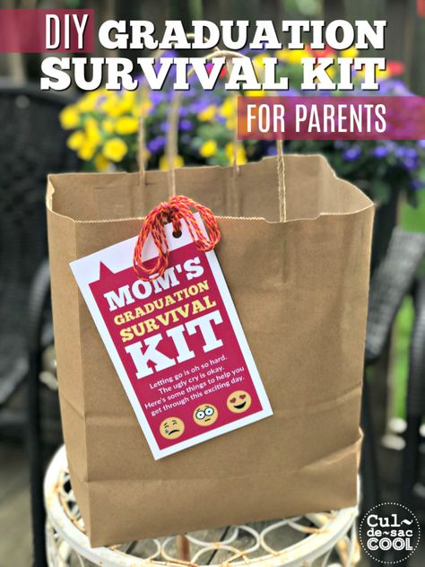 DIY Graduation Survival Kit for Parents Mom Survival Kit Gift, Graduation Survival Kit, Parent Survival Kit, College Survival Kit, Mom Survival Kit, College Parents, College Mom, Survival Kit Gifts, Diy Graduation