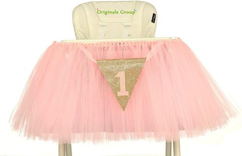 1st Birthday High Chair Skirt Tutu Party Decorations, High Chair Decorations, Tutu Table Skirt, High Chair Tutu, Frozen Tutu, Decoration For Party, Pink Tutu Skirt, Gold Tutu, 1st Birthday Tutu