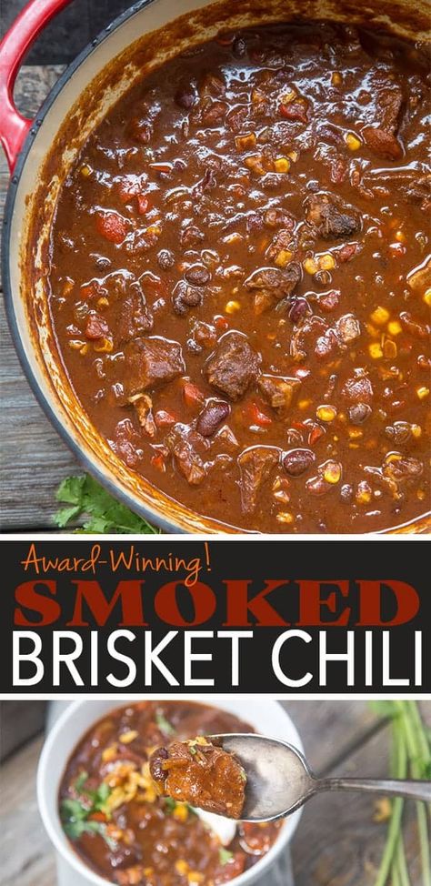 Smoked Brisket Chili Recipe, Beef Brisket Chili, Brisket Chili Recipe, Smoked Brisket Chili, Favorite Chili Recipe, Brisket Chili, Smoked Beef Brisket, Best Chili Recipe, Chilli Recipes