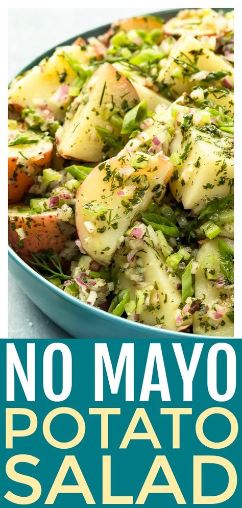 Potato Salad Without Mayo, No Mayo Potato Salad, Mayo Potato Salad, Potato Salad No Mayo, Red Skin Potato Salad, Herbed Potato Salad, Herb Vinaigrette, Potato Salad Dill, Dill Potatoes