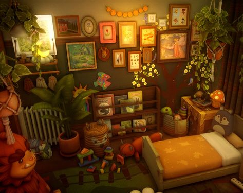 Sims Room Ideas Bedrooms, Sims Kids Room, Sims 4 Town, Sims Cc Bedroom, Sims 4 Cc Apartment, Nursery Room Ideas Childcare, Twilight Town, Bohemian Kids Room, Cozy Town