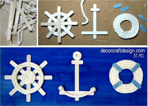 Sticks Decor, Anchor Crafts, Life Buoy, Nautical Ornaments, Diy Beach Decor, Baby Milestones Pictures, Marine Decor, Nautical Diy, Creative Wreaths