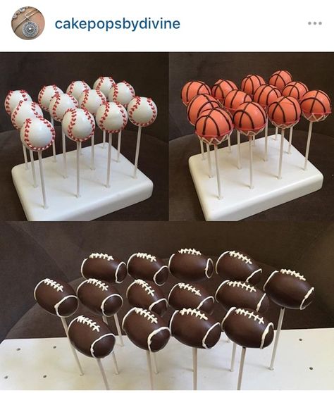 Sports Ball Cake, Basketball Cake Pops, Cheer Snacks, Baseball Cake Pops, Sports Birthday Cakes, Gender Reveal Cake Pops, Sports Snacks, Diy Cake Pops, Sports Themed Cakes