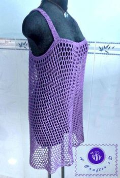 Mesh Dress Pattern, Crochet Mesh Dress, Tank Dress Pattern, Crochet Beach Cover Up, Crochet Net, 4mm Crochet Hook, One Piece Clothing, Hand Crochet Baby Blanket, Beginner Crochet