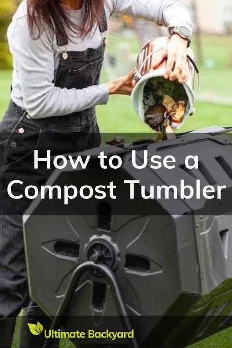 Interested in composting but short on space? Learn how to use a compost tumbler to turn your kitchen scraps and yard waste into rich soil. This guide covers everything from choosing the right size tumbler to what you can and can't compost. Whether you're a beginner or a seasoned gardener, find out how to make composting efficient and hassle-free. Ready to give your garden a nutrient boost? Compost Turner, Mushroom Compost, Compost Tumbler, Kitchen Scraps, Ultimate Backyard, Water Time, Compost Tea, Yard Waste, Food Scraps