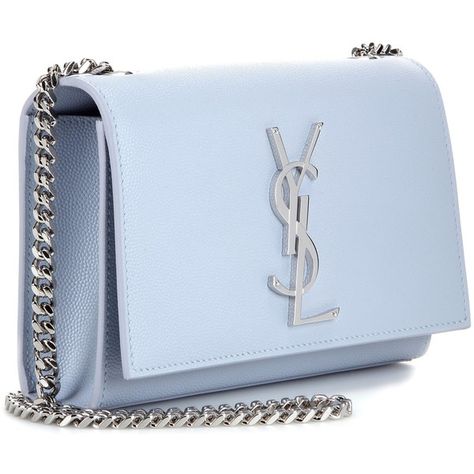 Saint Laurent Classic Monogram Leather Shoulder Bag ($1,260) ❤ liked on Polyvore featuring bags, handbags, shoulder bags, bolsas, borse, bagsss, clutches, genuine leather shoulder bag, blue leather handbag and light blue purse Sac Yves Saint Laurent, Real Leather Handbags, Classic Monogram, Monogram Handbag, Girly Bags, Blue Handbags, Blue Purse, Luxury Purses, Genuine Leather Purse