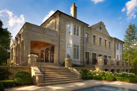 Luxury Home with Classic Elegant Design - Atlanta, Georgia Stone Mansion, Traditional Exterior, Classic Architecture, Traditional Architecture, Classic Elegant, Atlanta Georgia, Timeless Classic, Mansion, Luxury Homes