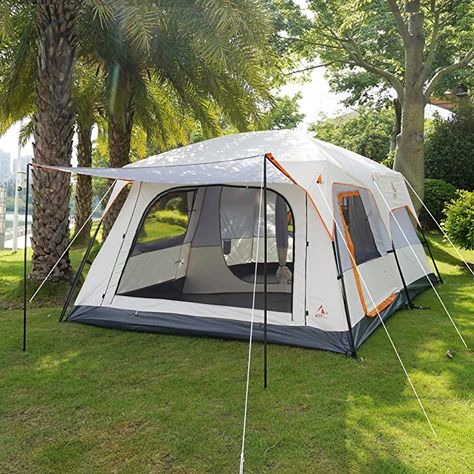 Huge Camping Tents, Bonfire Birthday, 10 Person Tent, Sleepover Tents, Big Tent, Camping Activities For Kids, Tenda Camping, Tent Material, Camping Inspiration