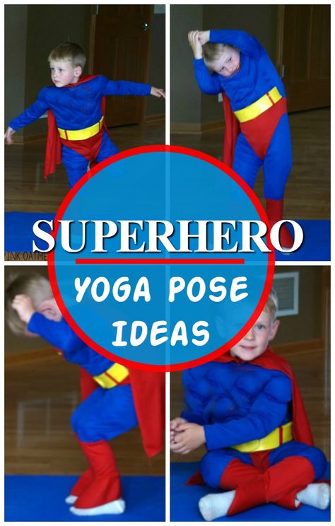 Superhero Yoga Pose Ideas and Supehero Gross Motor Ideas. These are awesome way to incorporate movement into a superhero theme, superhero classroom, or for any superhero! Disney Movement Activities, Superhero Theme Preschool, Superhero Yoga, Superhero Preschool, Superhero Week, Superhero Camp, Super Hero Activities, Yoga Pose Ideas, Toddler Yoga