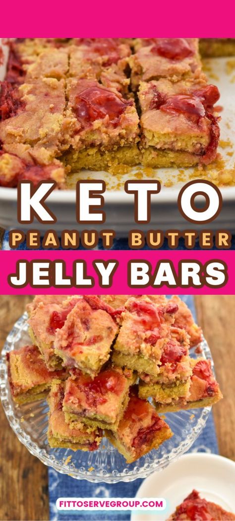 Homemade Strawberry Jelly, Peanut Butter Jelly Bars, Peanut Butter Jelly Cookies, Jelly Bars, Peanut Butter Jelly Time, Sugar Free Peanut Butter, Jelly Cookies, Keto Bars, Keto Peanut Butter