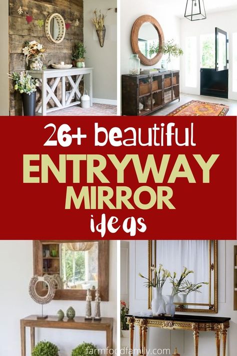 Mirrors are great at entryways as they reflect light and enhance the look of the entryway. This apart, mirrors are standalone decor elements that adds a regal touch to any home. Front Foyer Ideas Entryway, Entryway Mirror Ideas, Modern Mirror Design, Foyer Mirror, Large Framed Mirrors, Rustic Entryway Table, Home Decor Business, Foyer Ideas Entryway, Mirror Decor Ideas