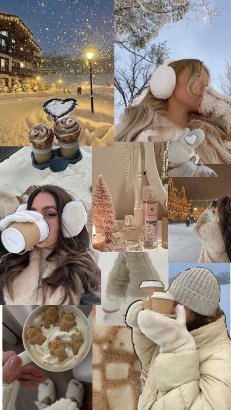 Winter Girl Aesthetic, Modest Girly Outfits, Cute Christmas Ideas, Cute Home Screens, Christmas Collage, Winter Girl, Christmas Feeling, Cozy Aesthetic, Warm Christmas