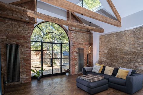 Crittall Windows, Crittal Windows, Residential Windows, Concrete Pendant, Glass Extension, Barn Renovation, Drop Ceiling, House Extension Design, Steel Windows