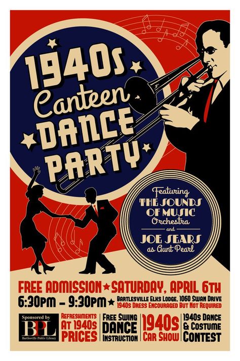 Big Band Night on Pinterest | Jazz, Concert Posters and Swings Christmas Event Poster, 1940 Hollywood, Decades Dance, 1940s Aesthetic, 1940s Party, Hollywood Christmas, Decade Party, Promo Flyer, Ww2 Posters