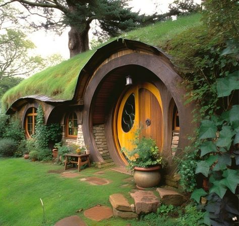 Lotr Decor, Manifesting Ideas, Pallet Tree Houses, Hobbit House Interior, Unique Small House Plans, Fairytale Houses, Earth Sheltered Homes, Casa Hobbit, Crazy Houses