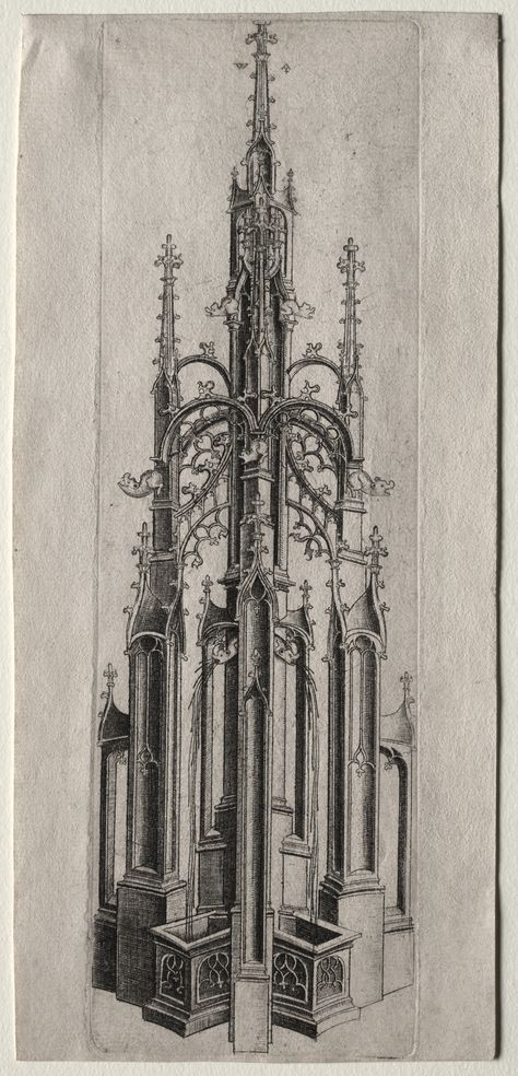 Design for a Gothic Fountain : Master W with the Key (Flemish) : Free Download, Borrow, and Streaming : Internet Archive Gothic Fountain, Water Fountain Design, Fountain Design, Visual Language, Cleveland Museum Of Art, The Medium, Gothic Architecture, Photo Puzzle, Gothic Art