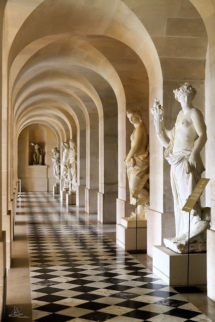 Chateau Versailles, Marble Statues, Classical Architecture, Versailles, Art And Architecture, Tao, Art Museum, Interior Architecture, Light In The Dark