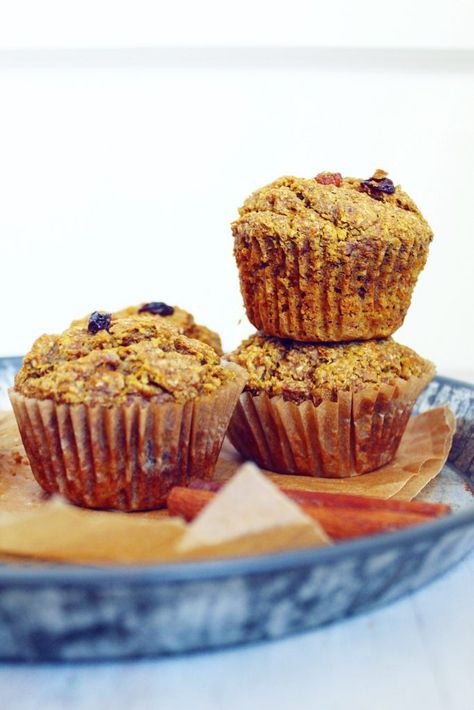 Pumpkin Spice Oat Bran Muffins [Gluten-Free] — Baked Greens Gluten Free Bran Muffins, Pumpkin Bran Muffins, Oat Bran Recipes, Corn Free Recipes, Oat Bran Muffins, Oat Bran, Bran Muffins, Baking Muffins, Gluten Free Muffins